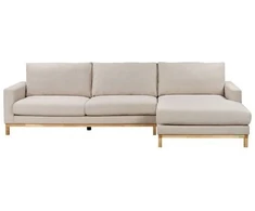 Beliani 4 vietų kampinė sofa SIGGARD, smėlio spalvos, kairinė