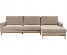 Beliani Kampinė sofa 4 asmenims SIGGARD smėlio ir pilkos spalvos, kairinė