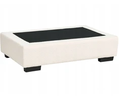 Beliani Kampinė sofa KOLDING, boucle audinys, šviesiai smėlio spalvos, su otomane, kairinė