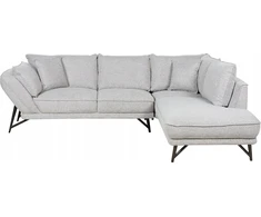 Beliani 3 vietų kampinė sofa ELGA, linas, šviesiai pilka, kairinė