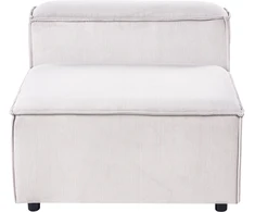 Beliani ARDAL 3-vietė modulinė sofa kairinė, kreminė balta, velvetas su otomanu