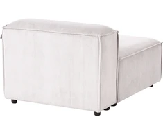 Beliani ARDAL 3-vietė modulinė sofa kairinė, kreminė balta, velvetas su otomanu