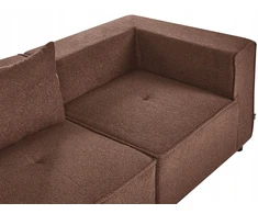 Beliani Modularinė kampinė sofa 4 asmenims AXEBO dešininė, ruda, Boucle