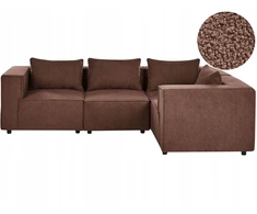 Beliani Modulinė 4 vietų kampinė sofa AXEBO kairinė ruda Boucle