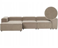 Beliani Modulinė kampinė sofa 4 asmenims ARDAL dešininė, šviesiai ruda, velvetas