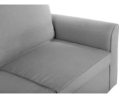 Beliani Išskleidžiama kampinė sofa NESNA, šviesiai pilka, su patalynės dėže, dešininė
