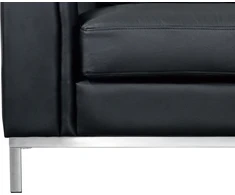 Beliani 4 vietų kampinė sofa OSLO Natūrali oda Juoda Dešininė