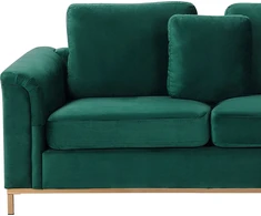 Beliani 4 vietų kampinė sofa OSLO, veliūras, tamsiai žalia, kairinė