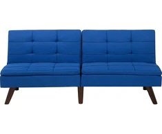 Beliani Trivenė išskleidžiama sofa RONNE tamsiai mėlyna