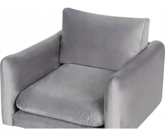 Sofa Beliani 5 vietų svetainės baldų komplektas VINTERBRO, veliūras, pilkas, su pufu