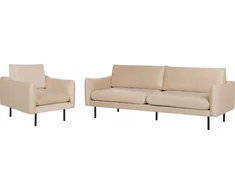 Sofa Beliani Poilsio komplektas 4 asmenims VINTERBRO veliūrinis smėlio spalvos