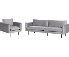 Sofa Beliani Poilsio komplektas 4 asmenims VINTERBRO, veliūras, pilkas