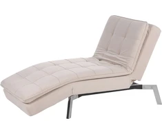 Sofa Beliani Šezlongas LOIRET smėlio spalvos veliūras