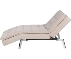 Sofa Beliani Šezlongas LOIRET smėlio spalvos veliūras