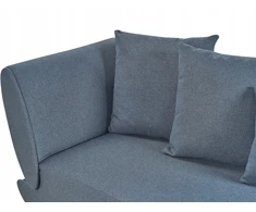 Sofa Beliani Kairės pusės šezlongas MERI su daiktadėže, sintetinis linas, mėlynas