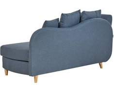 Sofa Beliani Kairės pusės šezlongas MERI su daiktadėže, sintetinis linas, mėlynas