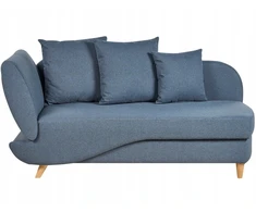 Sofa Beliani Kairės pusės šezlongas MERI su daiktadėže, sintetinis linas, mėlynas