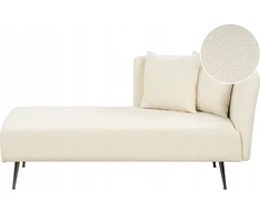 Sofa Beliani Šezlongas dešininis RIOM Boucle natūralios baltos spalvos