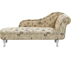 Sofa Beliani Dešininis šezlongas NIMES smėlio spalvos
