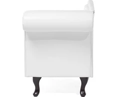 Sofa Beliani Dešininis gultas LATTES, dirbtinė oda, baltas