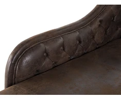Sofa Beliani Dešininis gultas NIMES iš dirbtinio zomšo, rudas