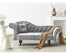 Sofa Beliani Kairysis gultas LATTES II veliūrinis pilkas