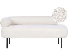 Sofa Beliani Kairysis šezlongas MIRMANDE Boucle kreminės baltos spalvos