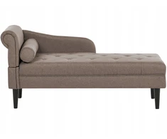 Sofa Beliani Kairysis šezlongas YVOIRE smėlio pilkos spalvos