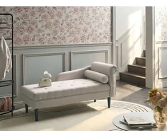 Sofa Beliani Dešininis gultas YVOIRE smėlio spalvos