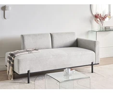 Sofa Beliani Šezlongas SAVASSE Sintetinis linas Šviesiai pilkas