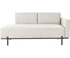 Sofa Beliani Šezlongas SAVASSE sintetinio lino tipo, šviesiai smėlio spalvos