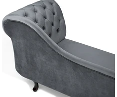 Sofa Beliani Dešininis šezlongas NIMES veliūrinis pilkas
