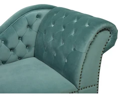 Beliani Dešininė šezlongo sofa NIMES, veliūrinis, mėtų spalvos