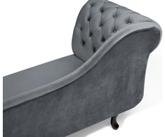 Sofa Beliani Kairysis gultas NIMES, veliūras, pilkas