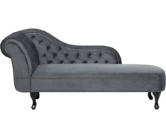 Sofa Beliani Kairysis gultas NIMES, veliūras, pilkas