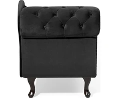 Sofa Kairysis šezlongas Beliani NIMES, veliūras, juodas