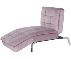 Sofa Beliani Šezlongas LOIRET veliūrinis rožinis