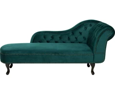 Sofa Beliani Dešininė šezlongas NIMES veliūrinis azūrinis