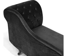 Sofa Beliani Dešininis šezlongas NIMES veliūrinis juodas