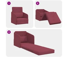 Sofa lova 60cm Vyno raudona audinys