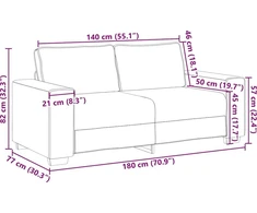Dvivietė sofa, tamsiai pilka, 180x77x82 cm, velvetas, audinys