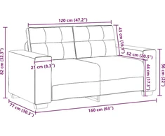 Dvivietė sofa, tamsiai žalia, 160x77x82 cm, audinys