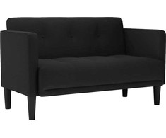 Dvivietė sofa, juoda, 111 cm, audinys