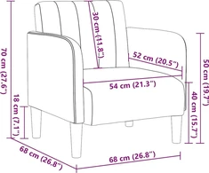 Fotelis Sofa-kėdė su porankiais, rožinė, 54 cm, aksomas