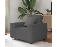 Sofa-kėdė, tamsiai pilka, 100x77x82 cm, velvetas, audinys