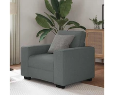 Fotelis Sofa-kėdė, tamsiai pilka, 100x77x82 cm, audinys