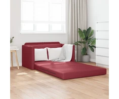 Sofa lova 110cm Vyno raudona Dirbtinė Oda