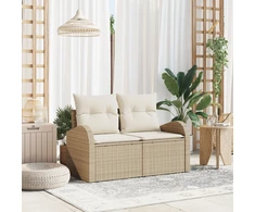 Sodo sofa su pagalve Smėlio 124 x 62 x 69cm poliratanas