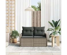 Sodo sofa su pagalve Pilka 121 x 62 x 69cm poliratanas