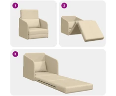 Sofa lova Kreminė 65 x 80 x 83 cm audinys